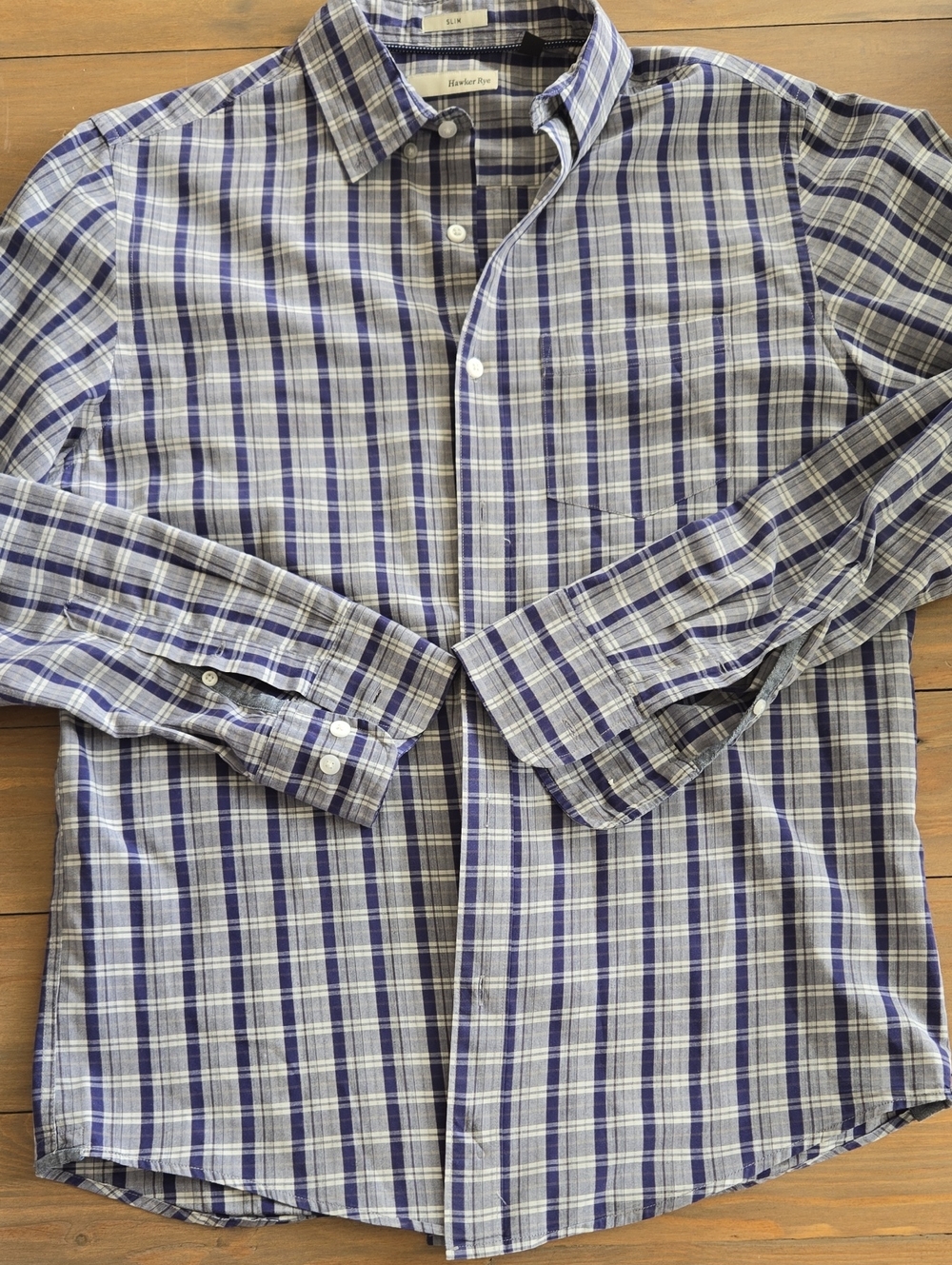 Hawker Rye Blue Plaid Men's Button-Down Shirt